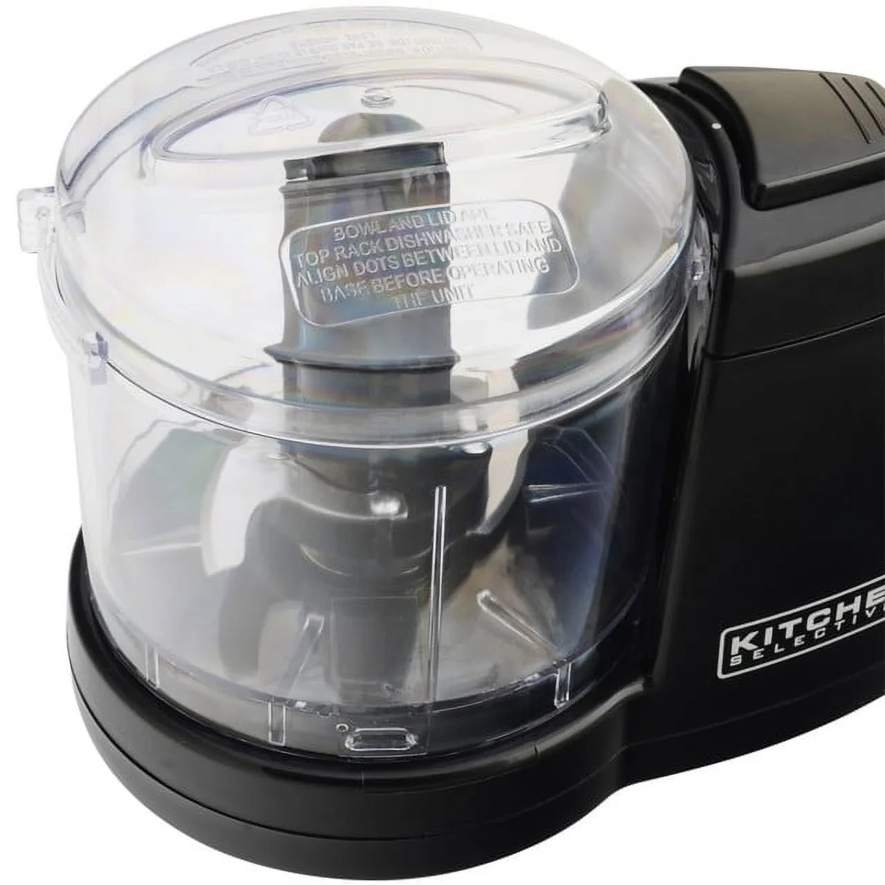 Mini Electric Food Chopper – 1.5 Cups – Dishwasher Safe Parts – Black