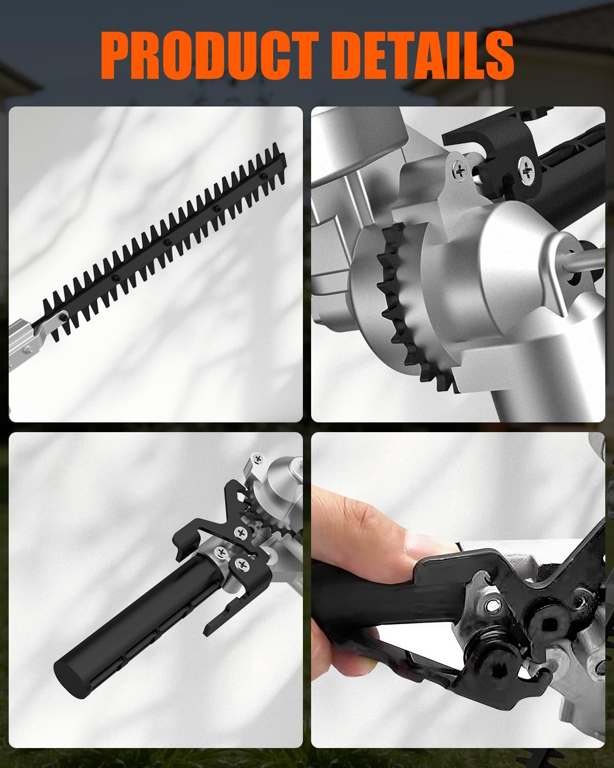 Hedge Trimmer Attachment 16 Inch Universal Design 180° Rotation Capability