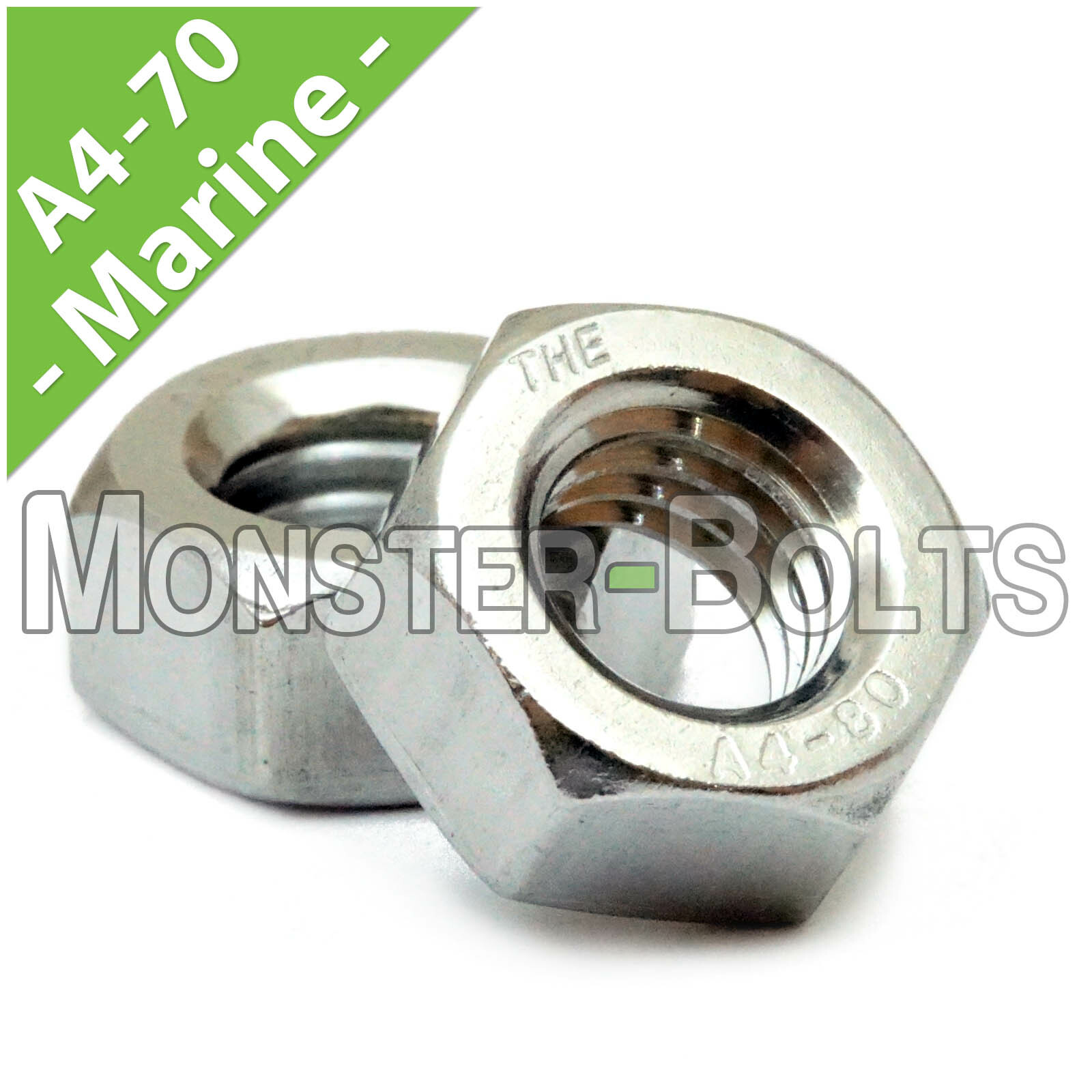 Marine Grade Stainless Steel Hex Nuts DIN 934 A4 / 316 – M3 M4 M5 M6 M8 M10 M12