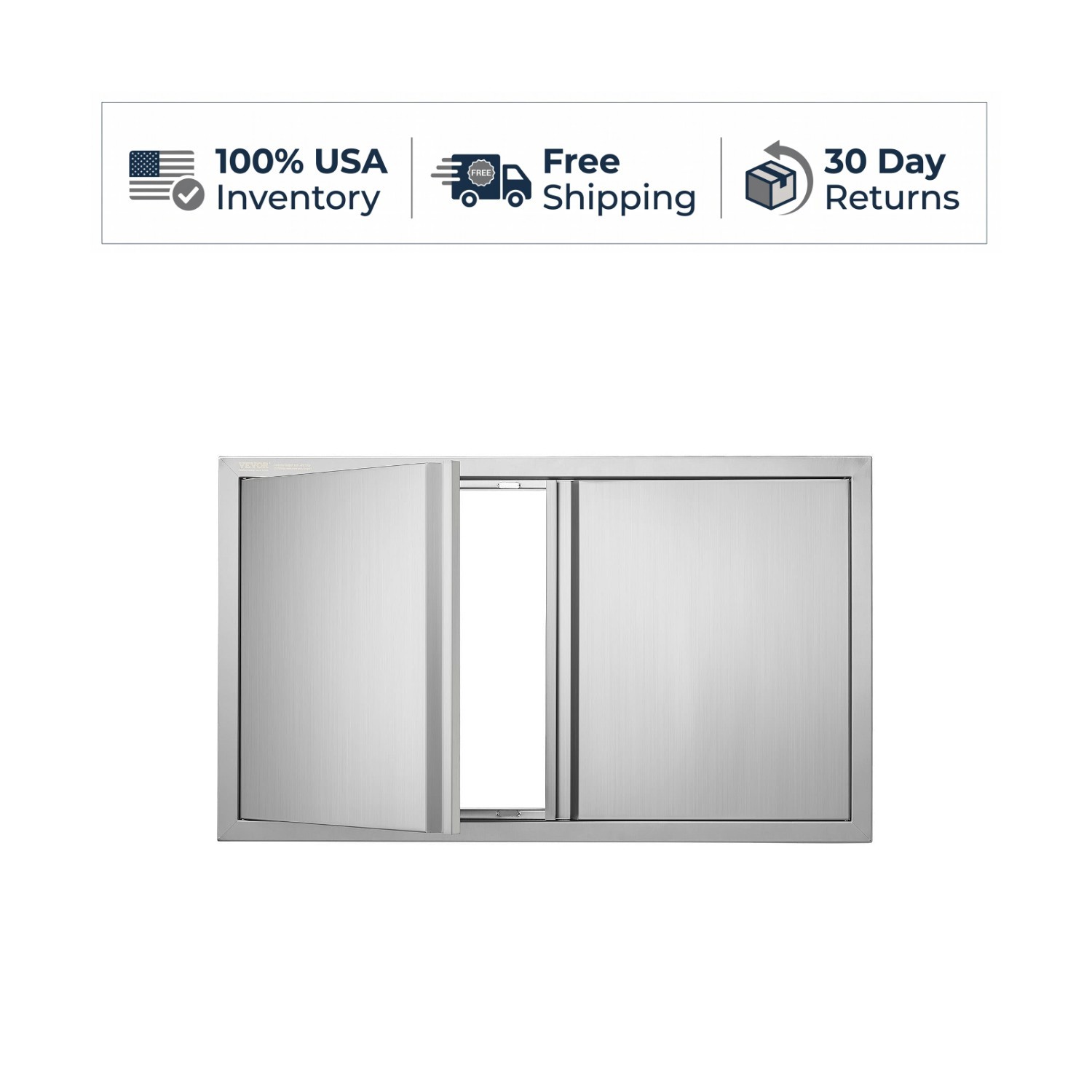 VEVOR BH-011 BBQ Access Door 36×21 Inch Stainless Steel Double Kitchen Door