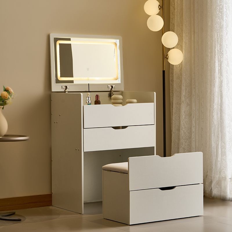 3 – in – 1 Vanity Desk with Mirror And Lights, Small Vanity Desk Set with