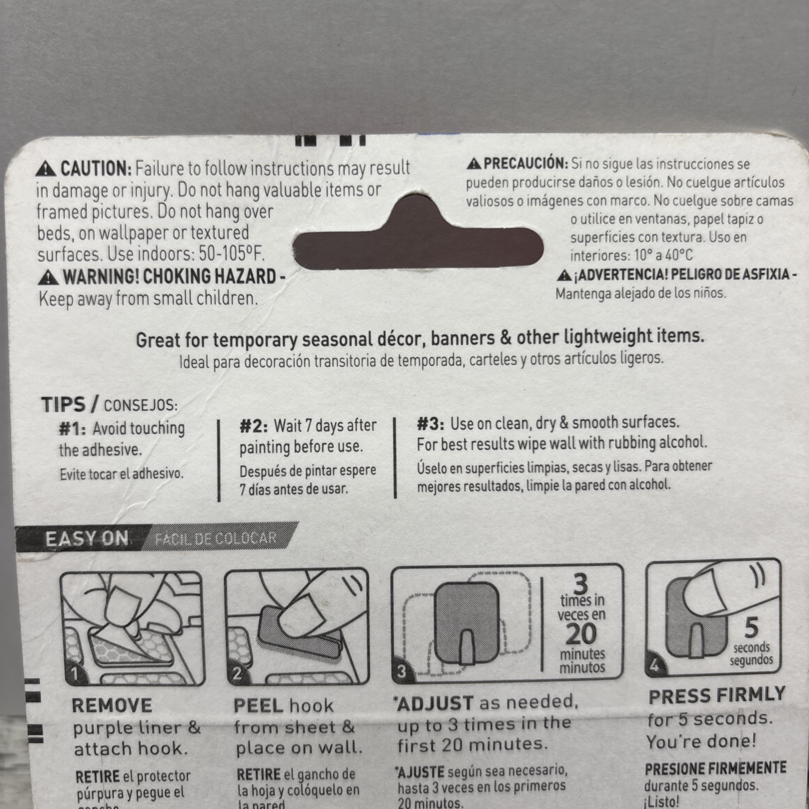 3M Command Adjustables Clear Repositionable 14 Hooks 30 Strips, 0.5-lb Hold {23}