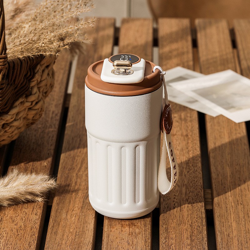Smart Digital Thermal Bottle Portable Coffee Mug Stainless Steel Water Bottle In