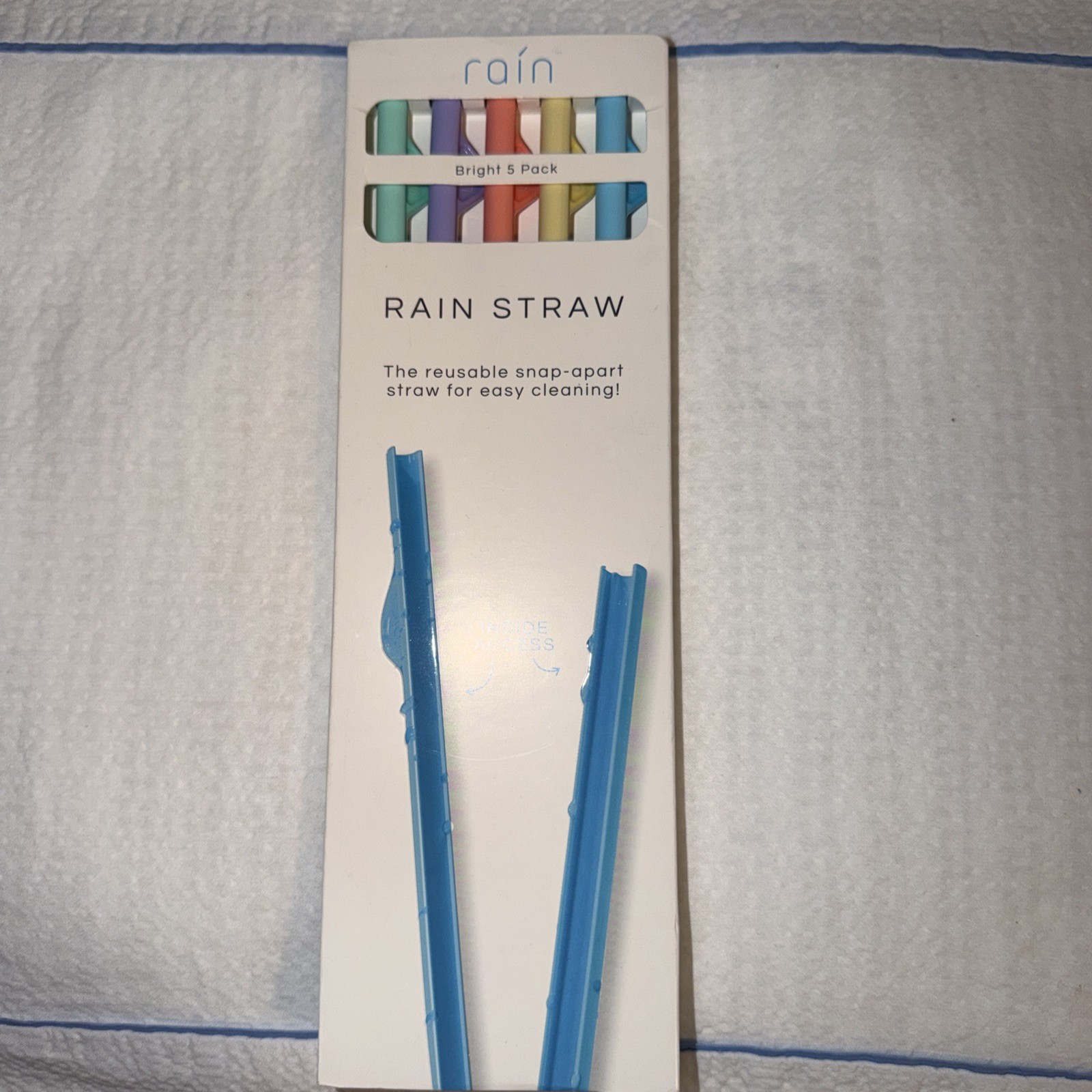 Rain Straw -Easy Clean Reusable Straws That Snap Open for Easy Cleaning 5 pk A14