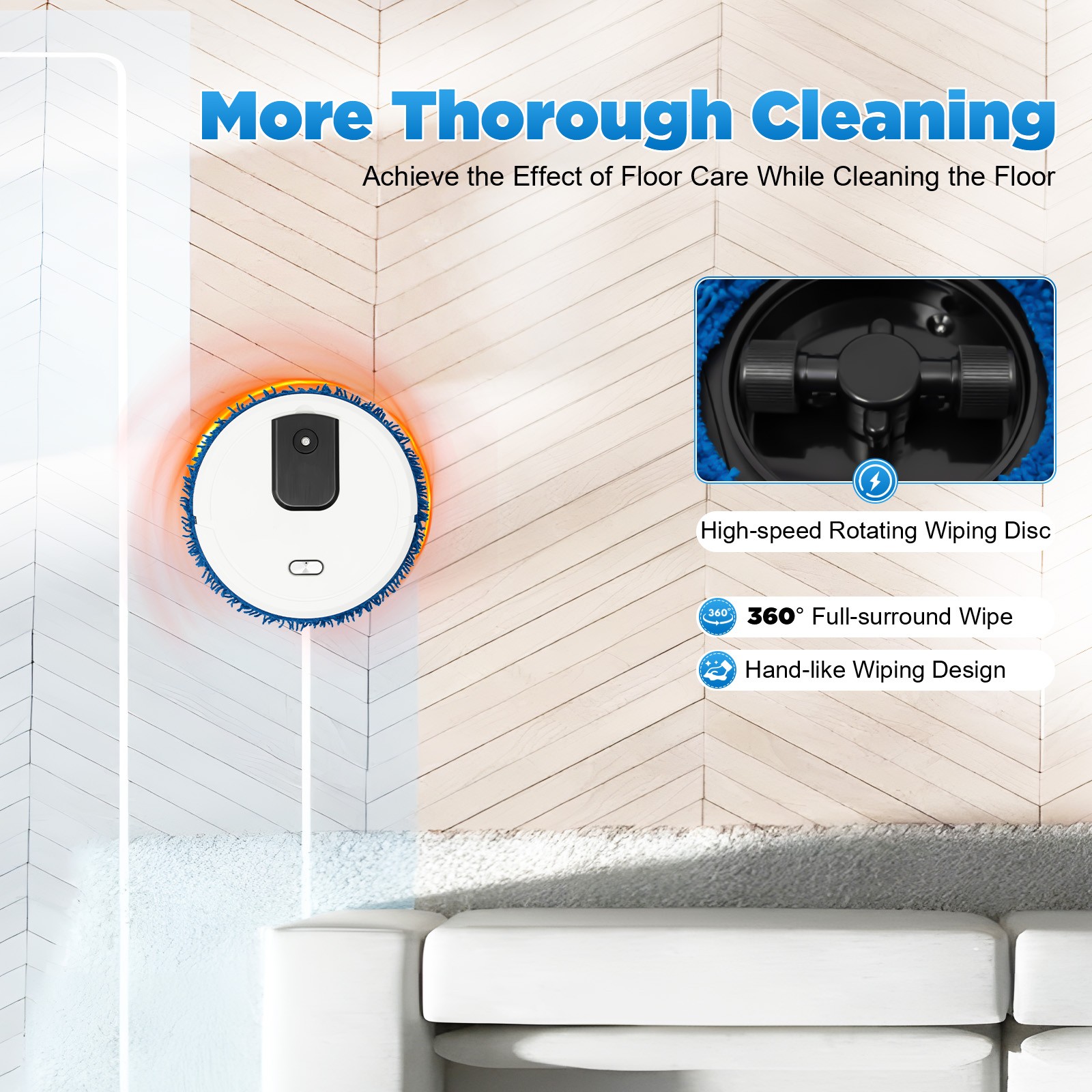 3 In 1 Smart Robot Floor Sweeper and Mopping Machine with USB Charging