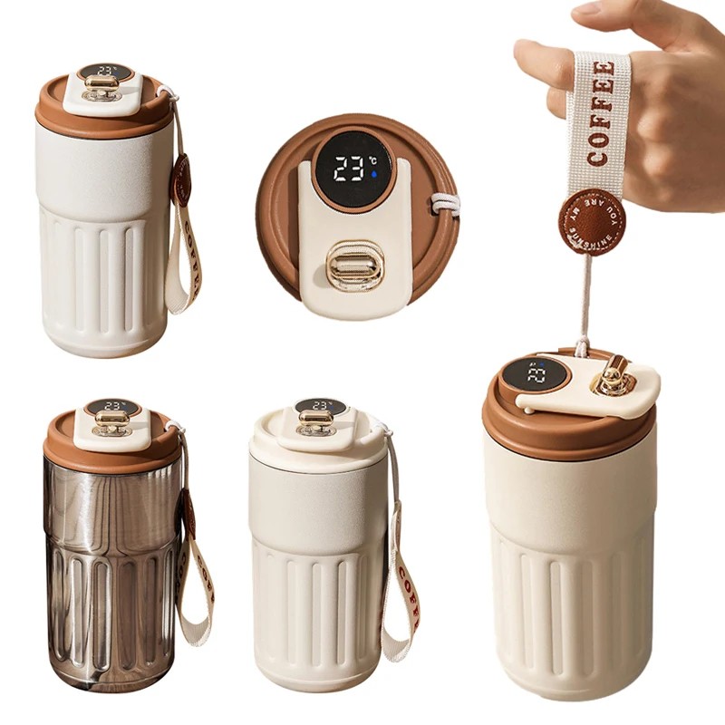 Smart Digital Thermal Bottle Portable Coffee Mug Stainless Steel Water Bottle In