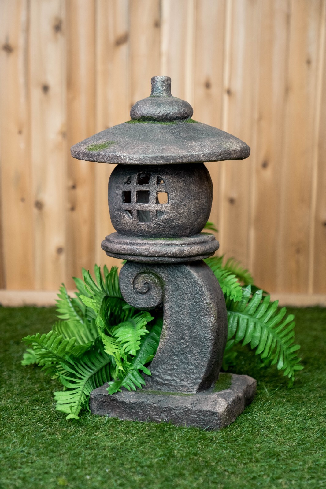 24IN H Gray Stone Lantern Statue Garden Decor Garden Statue Pagoda Yard Decor