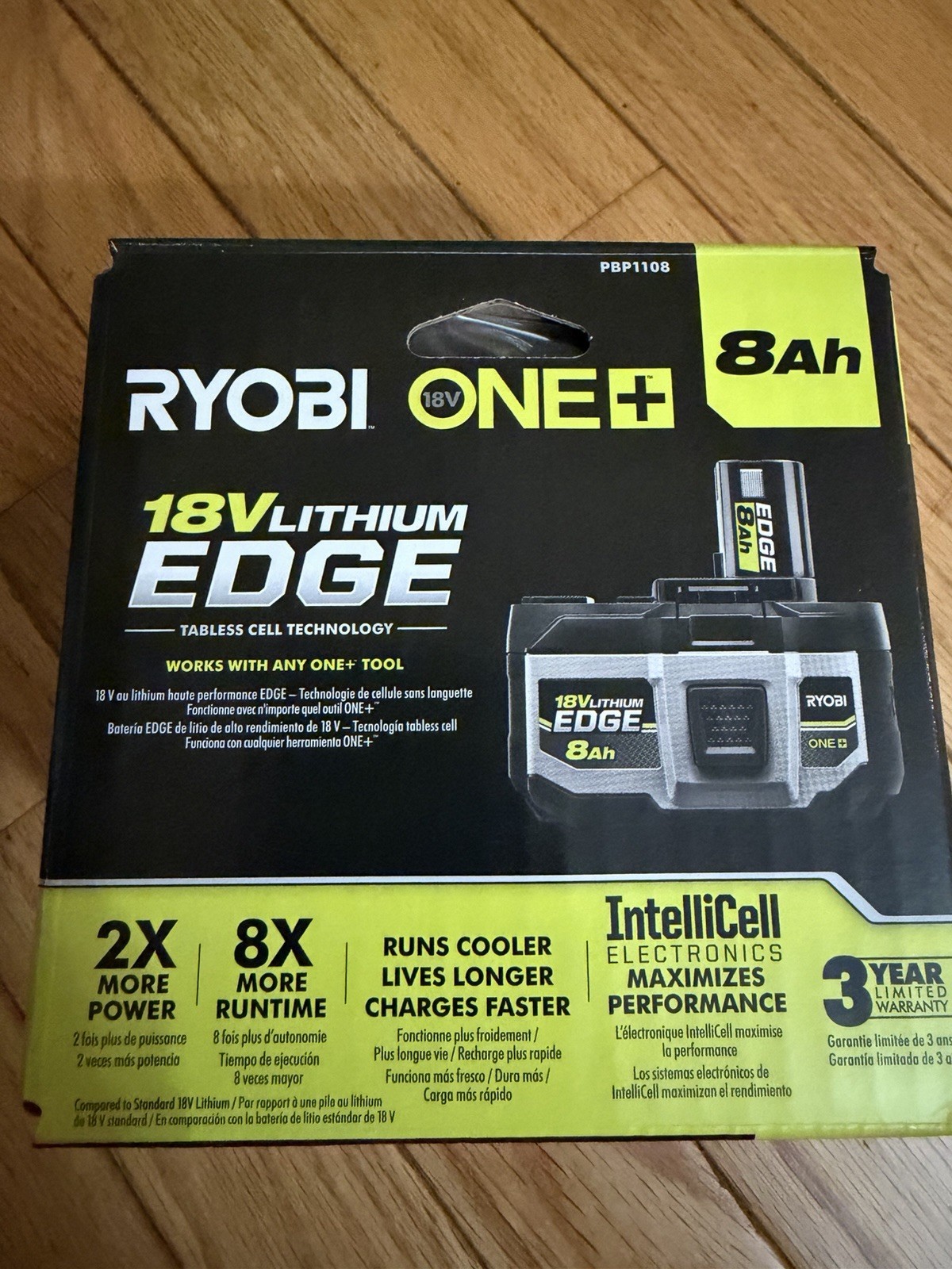RYOBI ONE PLUS 18 V 8AH LITHIUM EDGE BATTERY