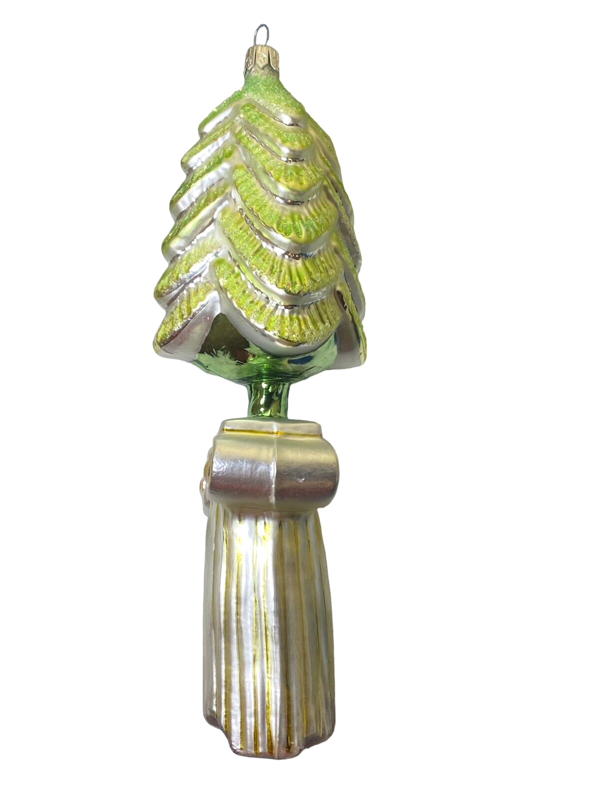 CHRISTOPHER RADKO SIGNED 93 Classic Christmas Tree Blown Painted Glass Ornament