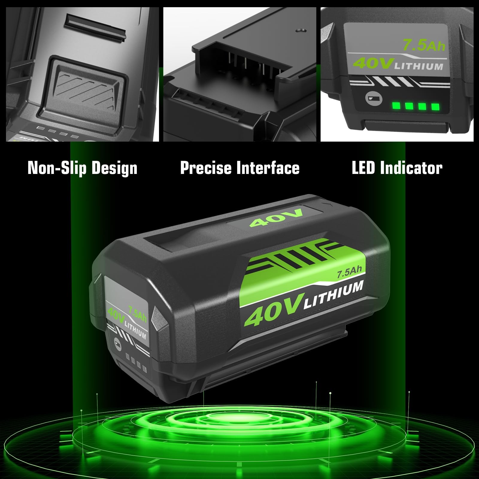 7500mAh 40V Lithium Battery for Ryobi Cordless Tools Green OP401 OP40401
