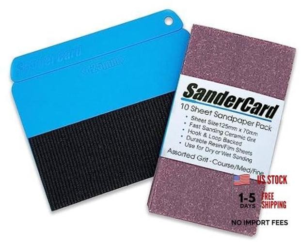 Hand Sander | Ultra-Thin Shape | Pro SanderCard 125mm Wide + Sandpaper Pack