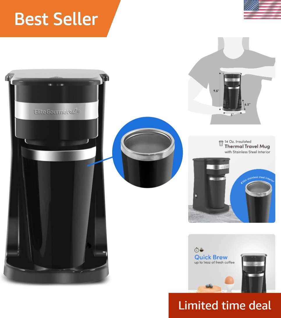 Programmable Modern Coffee Maker – Brews in 60 Seconds, Black & Stainless Steel