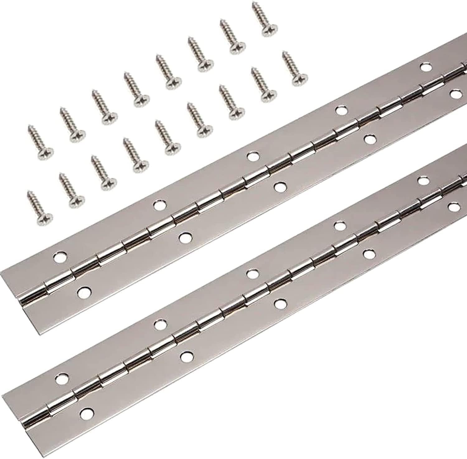 2Pcs 12” Polished Stainless Piano Hinges with Screws – Elite Quality Durability