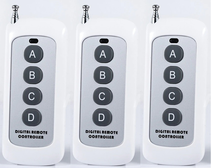 3PCS 433MHz 4 Button EV1527 Wireless Remote Control Receivers No Battery