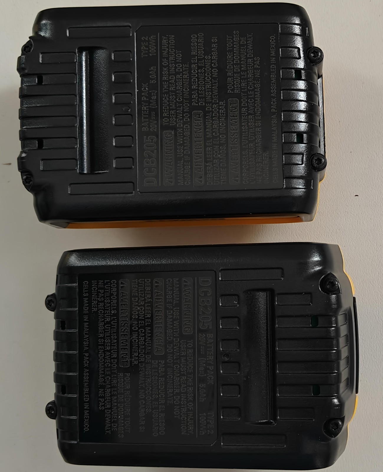 DEWALT DCB205-2 20V MAX Premium Lithium-Ion 5.0Ah Battery Pk 2 Pack 2025 Date