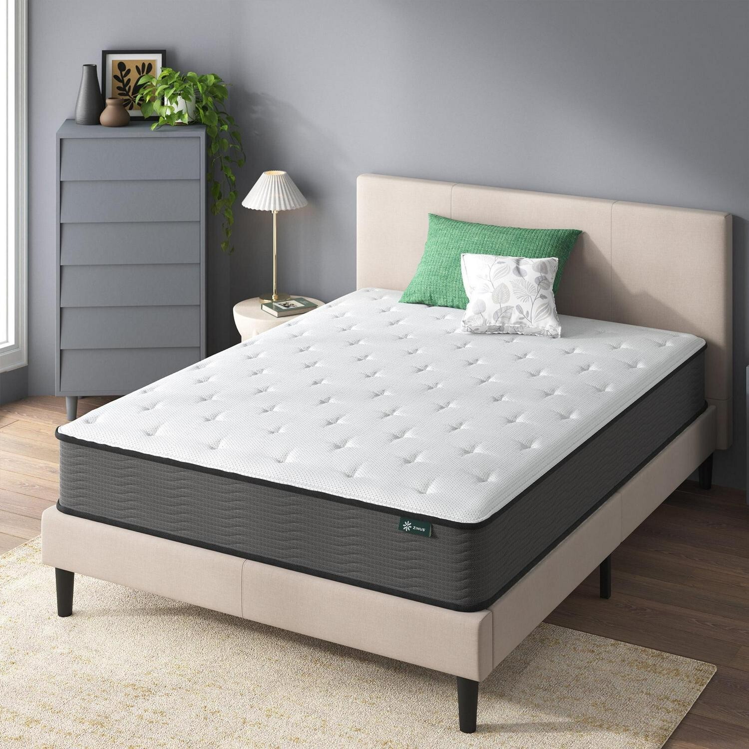 Zinus Pressure Relief Extra Firm Hybrid Mattress Comfort Foam and Pocket Spring