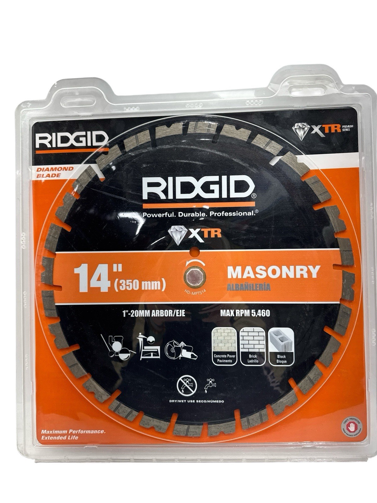 RIDGID 14 in. Masonry Diamond Blade HD-MPTS14 New