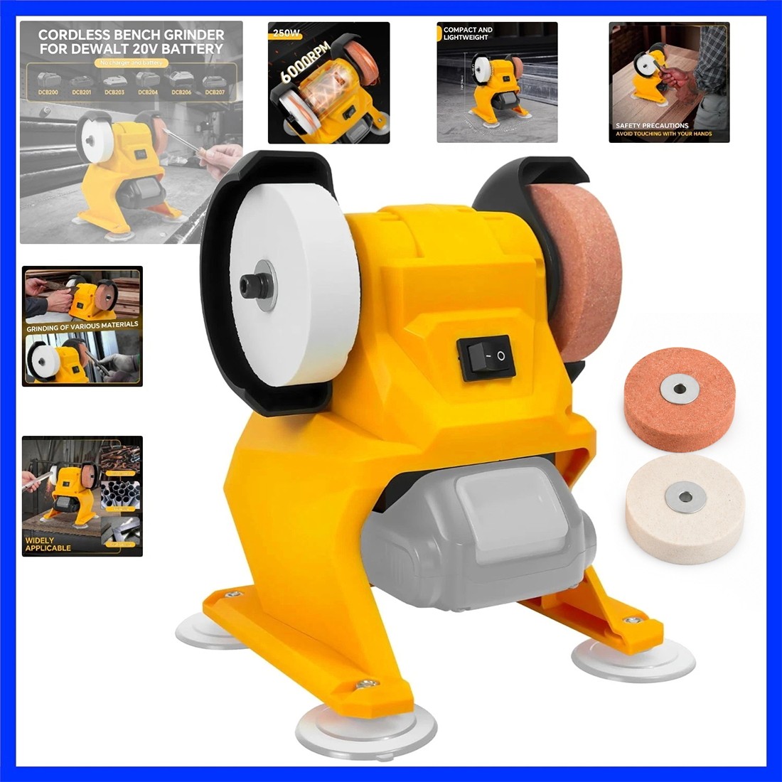Mini Bench Grinder Polisher for Dewalt 20V Battery, Electric Belt Sander