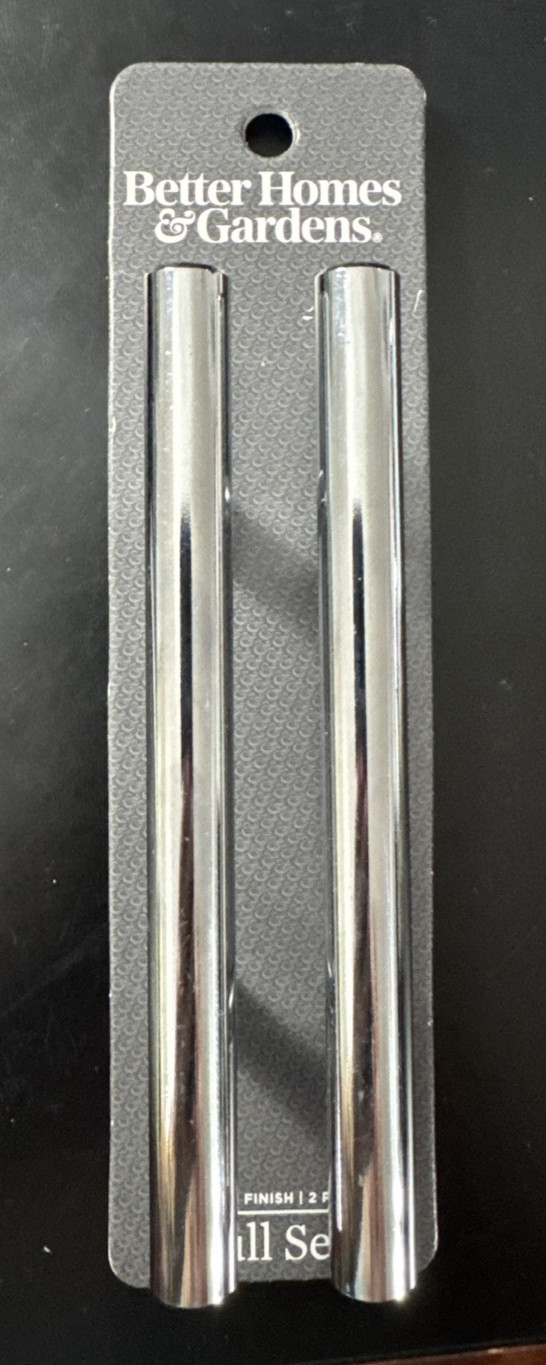 Better Homes & Gardens Crome Bar Pull Set 5.32in 2 Pack CHWM-PBAR5.32SNP…