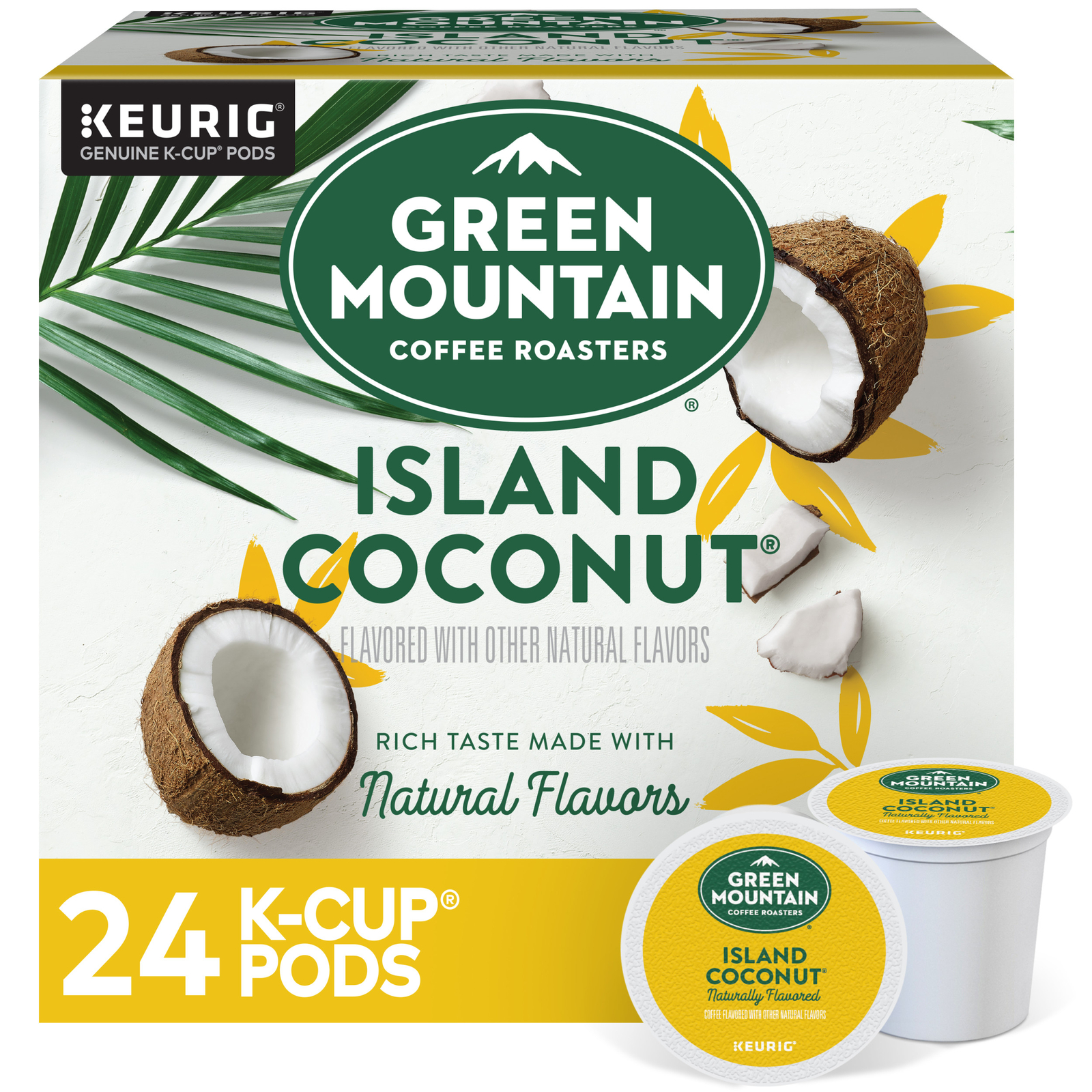 Green Mountain Coffee Island Coconut K-Cups, Light Roast Coffee, 24 Count