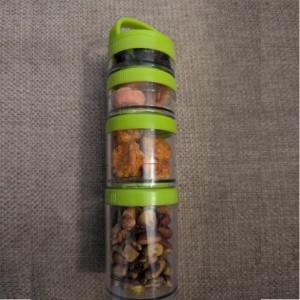 Portable Travel Stackable Snack Containers, 4 Jar – 40cc,60cc,100cc,150cc Scale