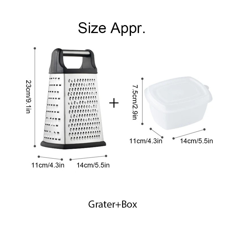 4-Side Box Grater Stainless Steel Vegetable Cheese Potato Slicer Cutter