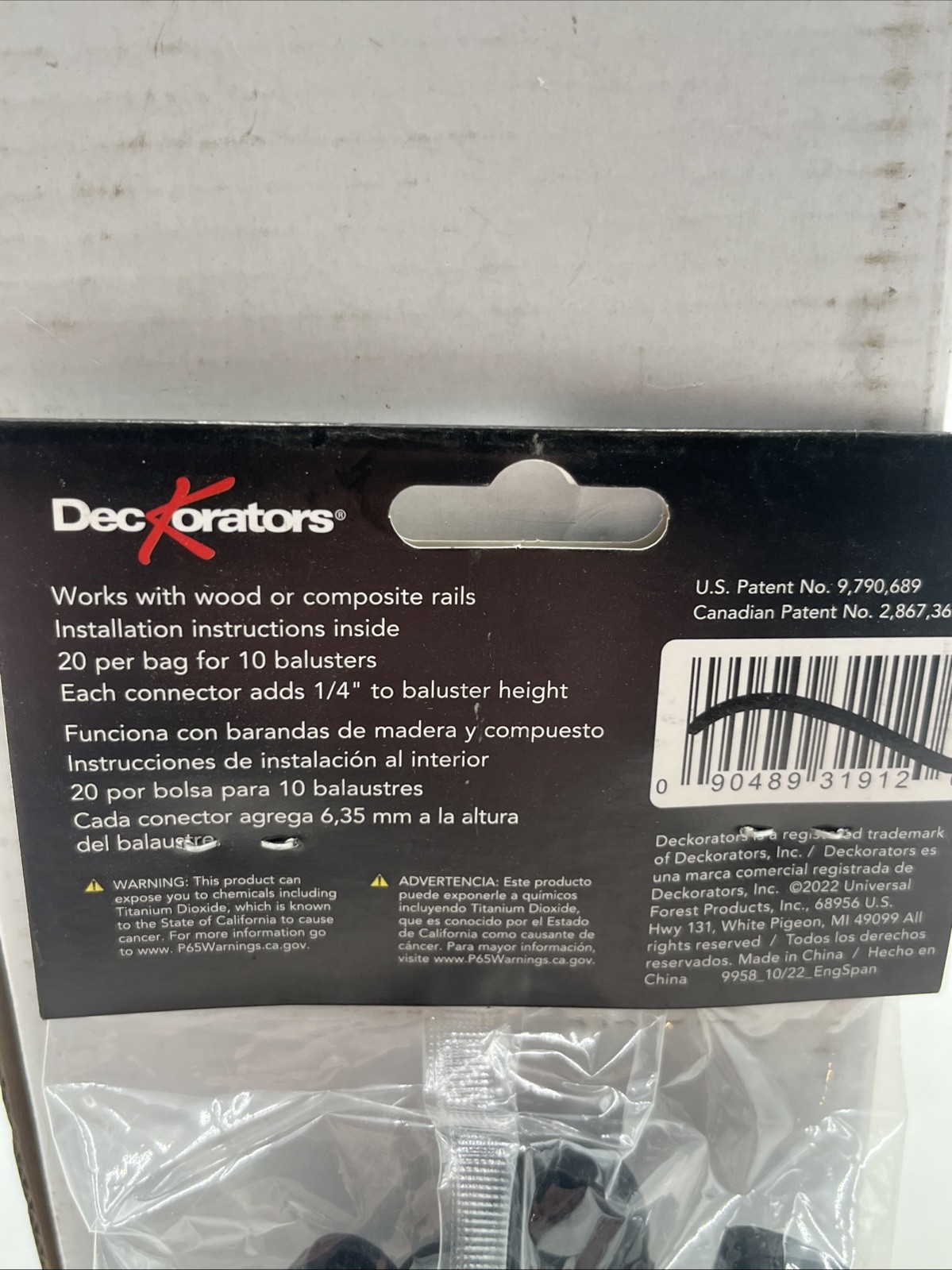 20-Pack Deckorators Black 2-in-1 Classic Baluster Connectors 206873 Lowes 659224