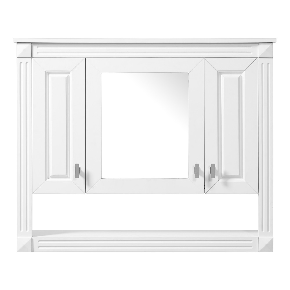 35in Bathroom Wall Cabinet w/Mirror,Wall Mounted Medicine Storage ,Open Shelf