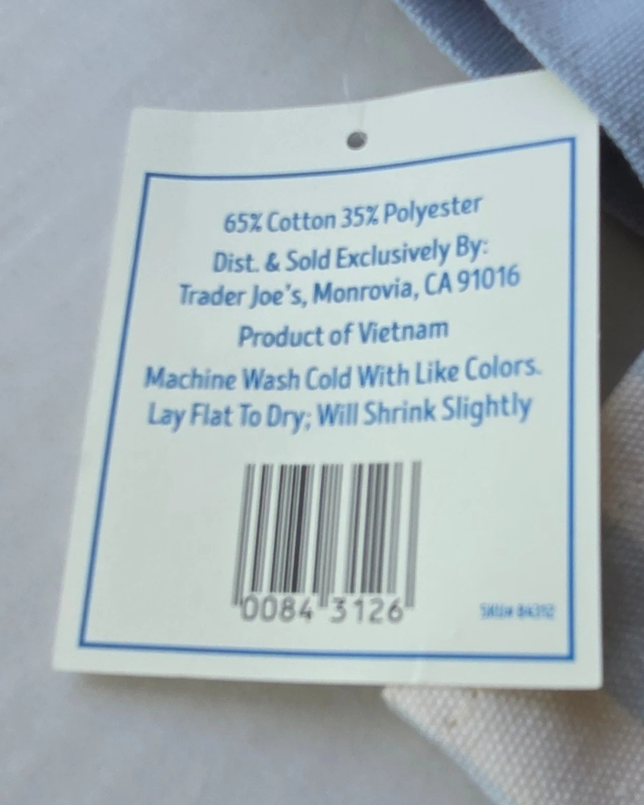 Trader Joe’s MINI Canvas Reusable Bag, with Off White or Tan, LIGHT BLUE STRIPES