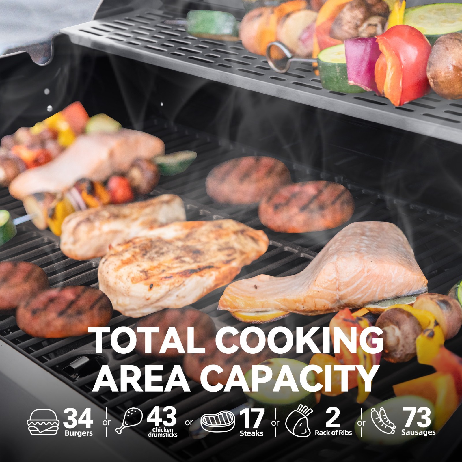 Royal Gourmet 6-Burner Gas Grill with Sear Burner ,Side Burner,and cover ,Silver