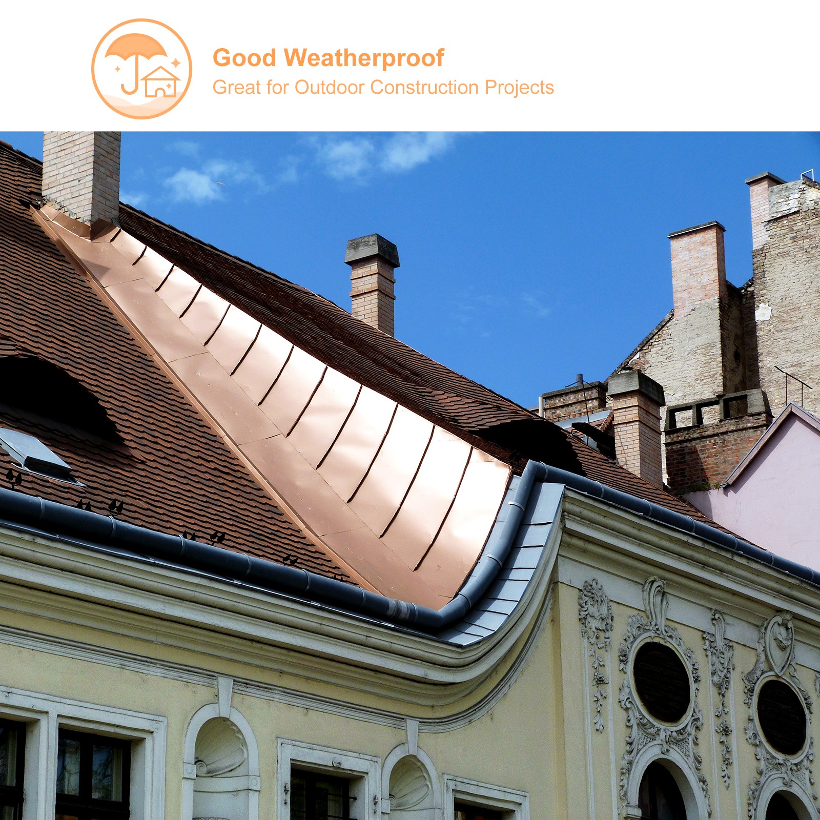 Copper Sheet Roll Pure Copper Flashing Strip Metal Foil Plate 3500x300x0.08mm