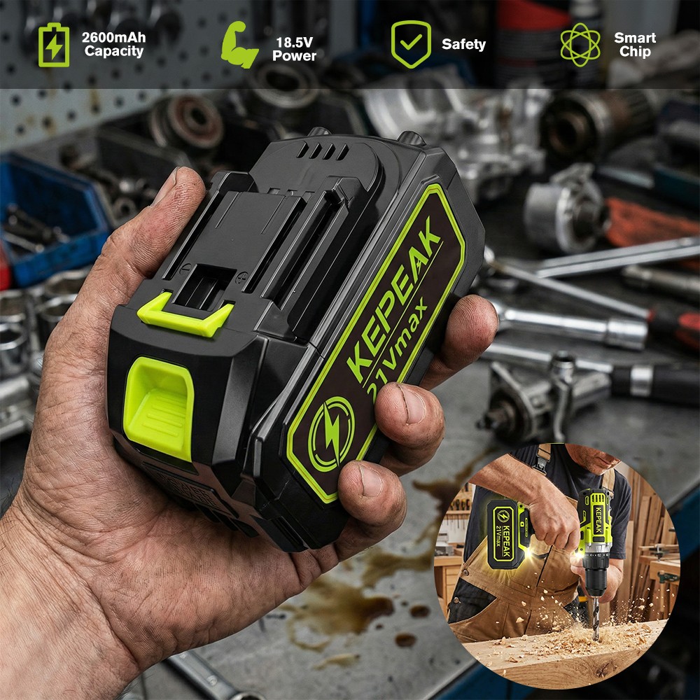 21V Lithium-ion Battery Replacement & Backup Battery with LED Power Indicator