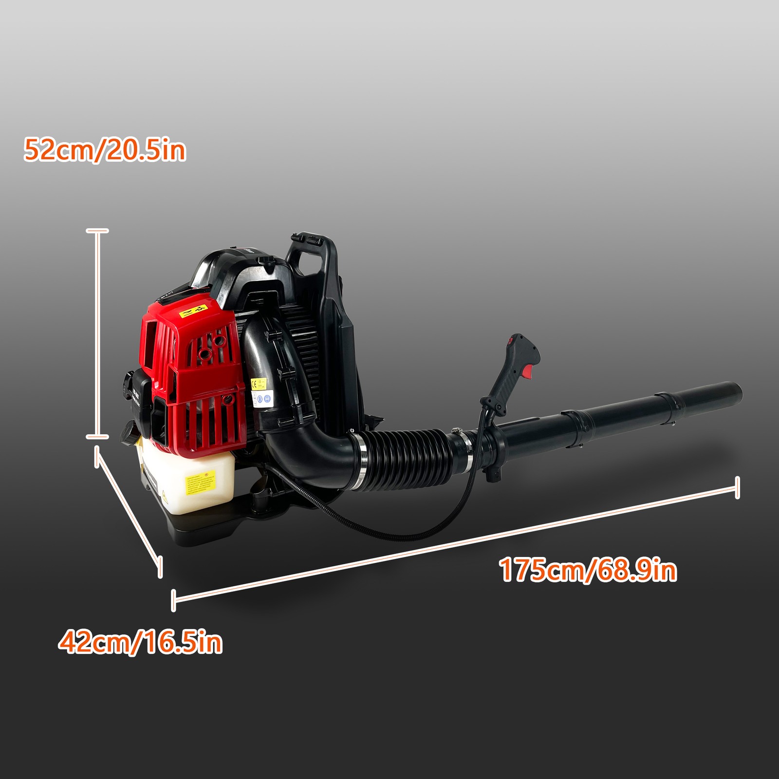 Backpack Gas Leaf Blower,76CC,660CFM,200MPH ,4 Stroke Air Cooling Gas