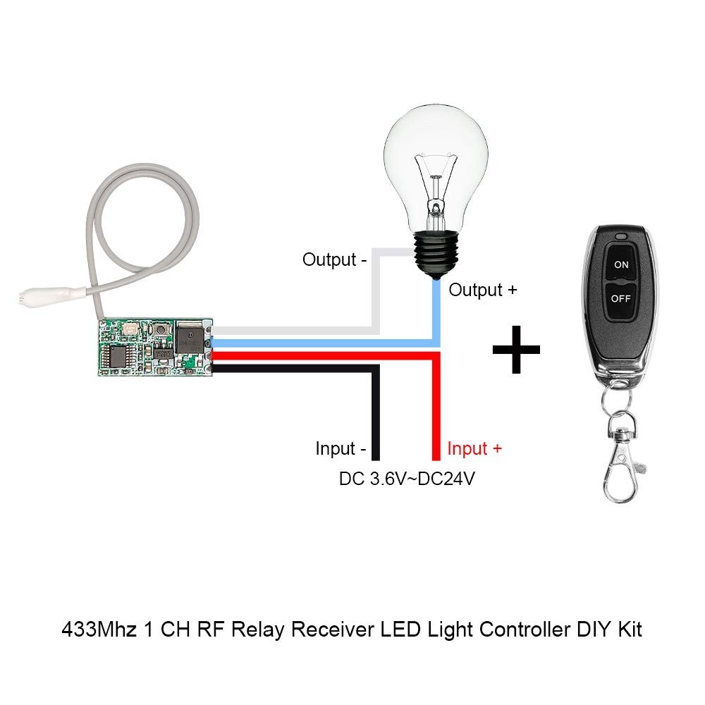 433MHz Universal Wireless RF Remote Control Switch DC 6V 12V 24V 1CH Relay