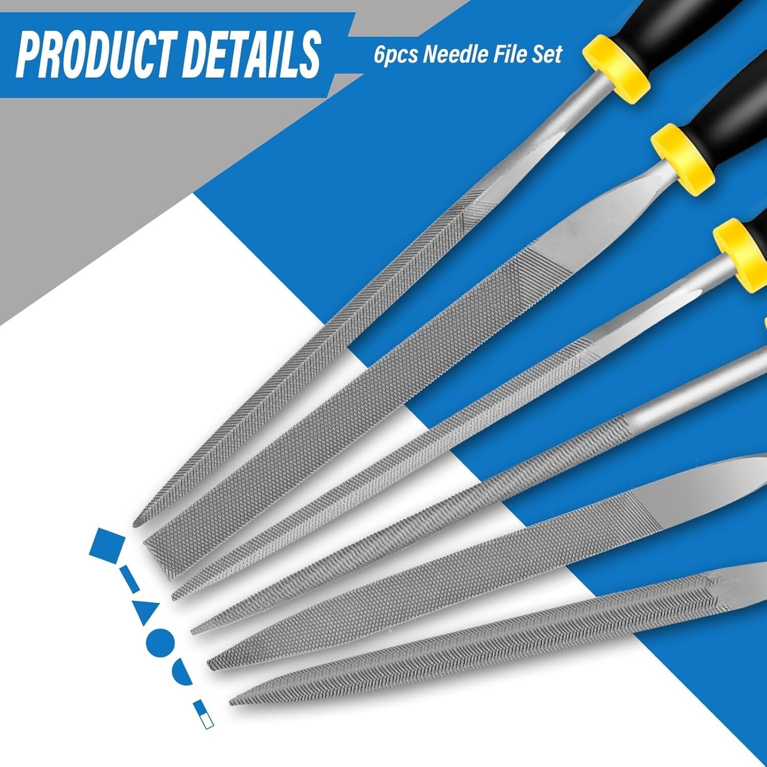 6Pcs Metal Needle File Set Small Hardened Carbon Steel File Mini Hand Metal Tool