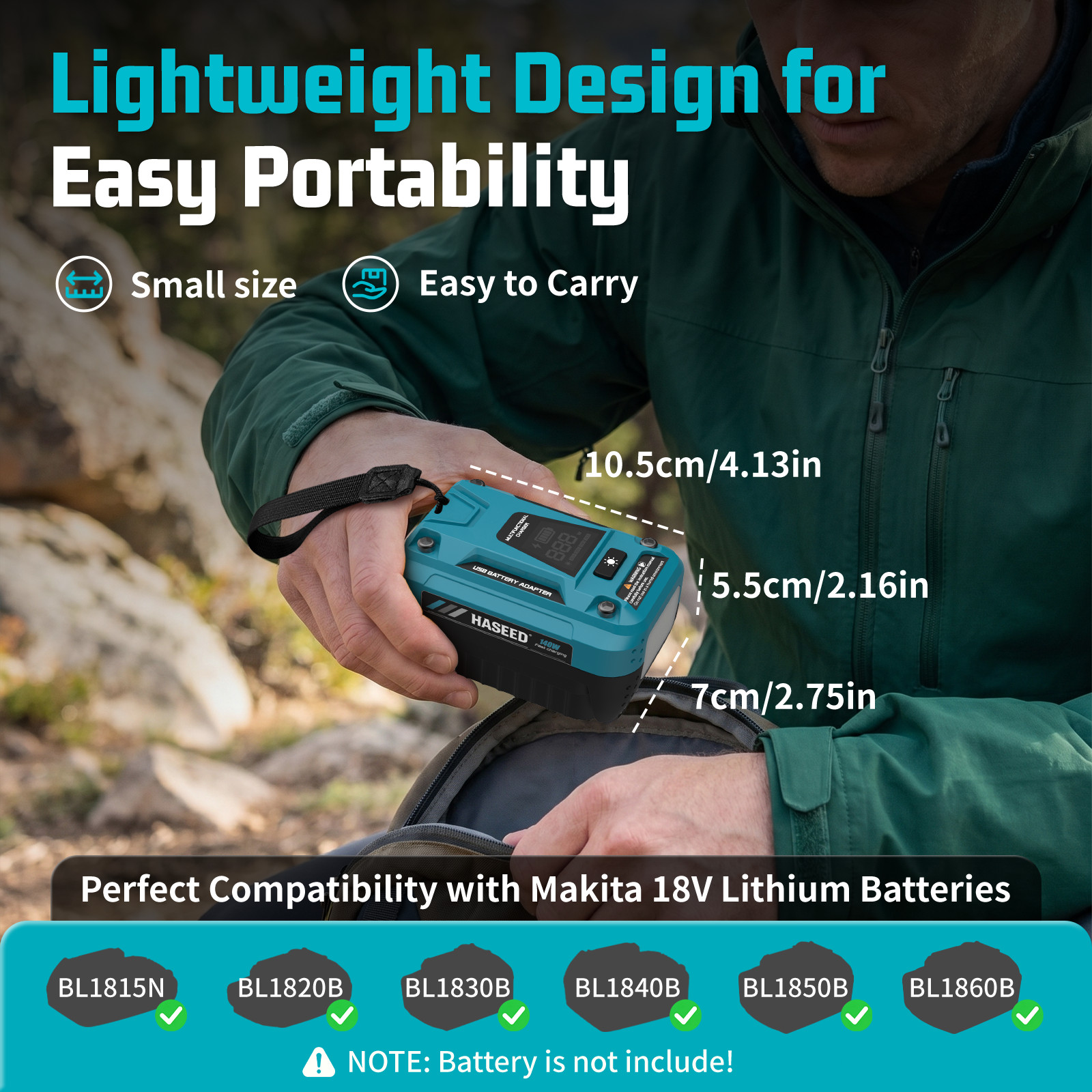 140W Bidirectional USB-C PD Charger Adapter for Makita 18V Battery Power Bank
