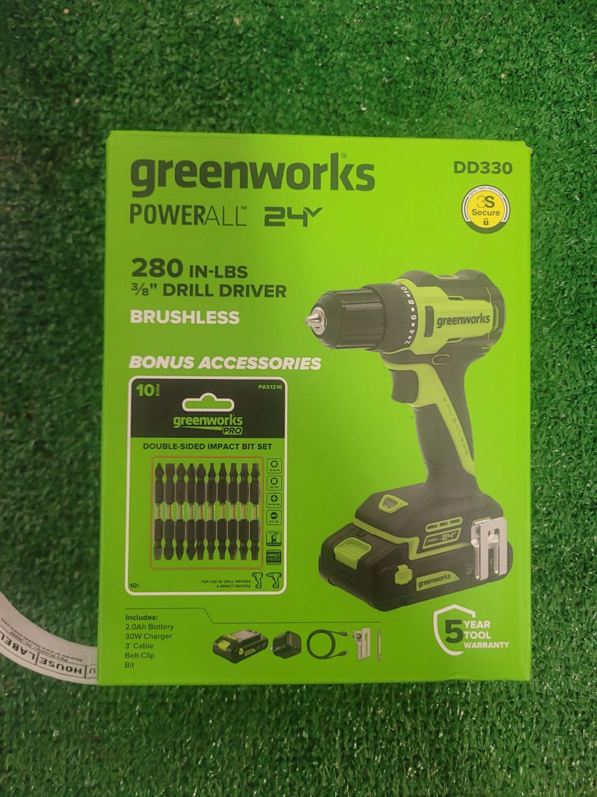 Greenworks 24V Brushless 3/8″ Cordless Drill Driver Kit w/ USB-C BatteryPowerAll