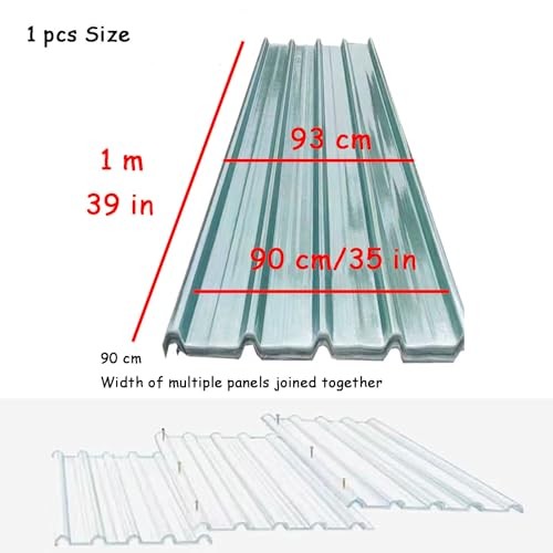 Clear Polycarbonate Roofing Sheet 1×0.9m/39x35in 1×0.9 m/39×35 in 6 pcs