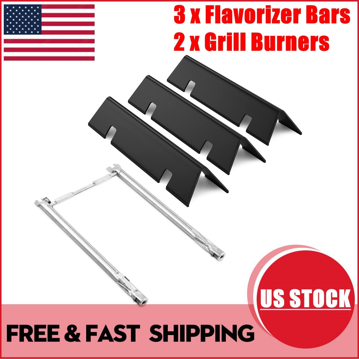 7635 Flavorizer Bars & 69785 Grill Burner For Weber Spirit I & II 200 Series