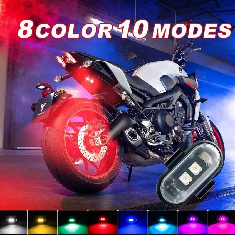 Wireless Magnetic Strobe LED Lights with Remote Control,8 Colors Waterproof