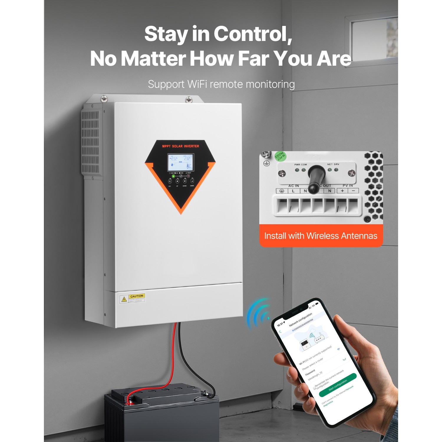 Hybrid Solar Inverter Charger 6000W 220/230V with Built-in 120A MPPT Controller