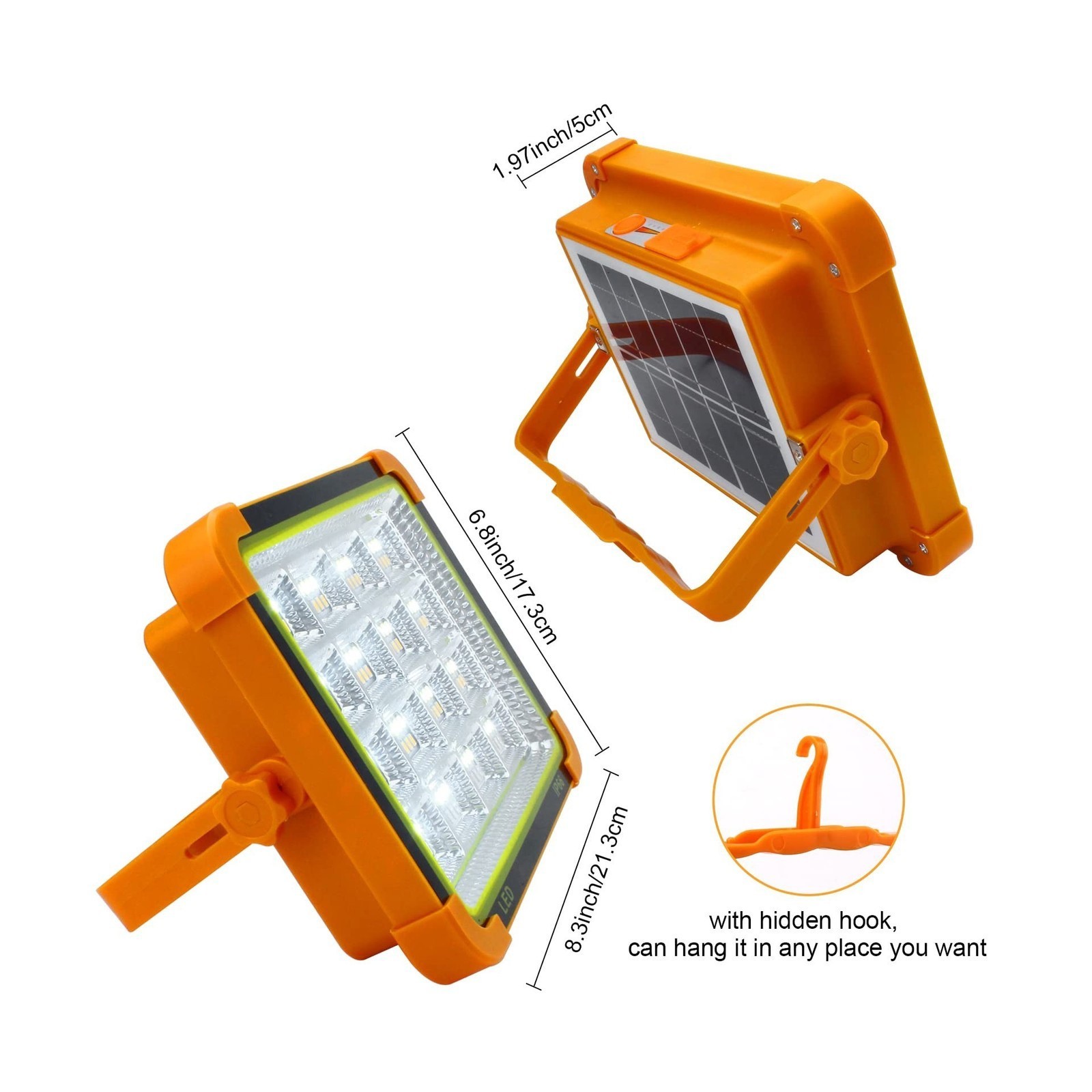 2Pack 288LED Solar Work Light Rechargeable Portable Flood Light for Camping 650W