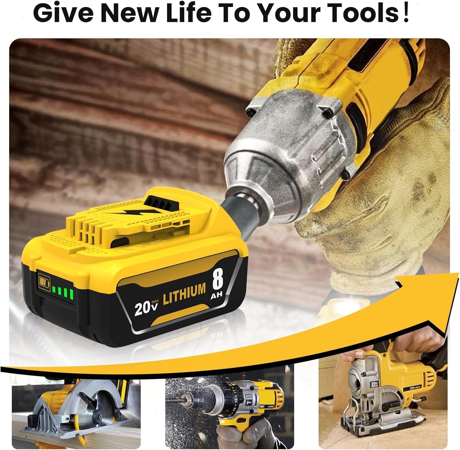 Pack 12.0AH For DeWalt 20V 20 Volt Max XR Lithium Ion Battery DCB206-2 DCB205-2