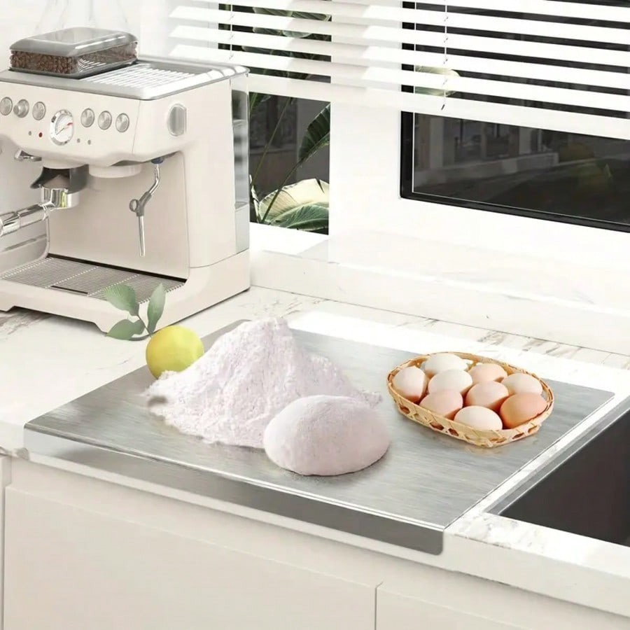 304 Stainless Steel Chopping Board Large with Lid Non Slip for Kitchen Counter