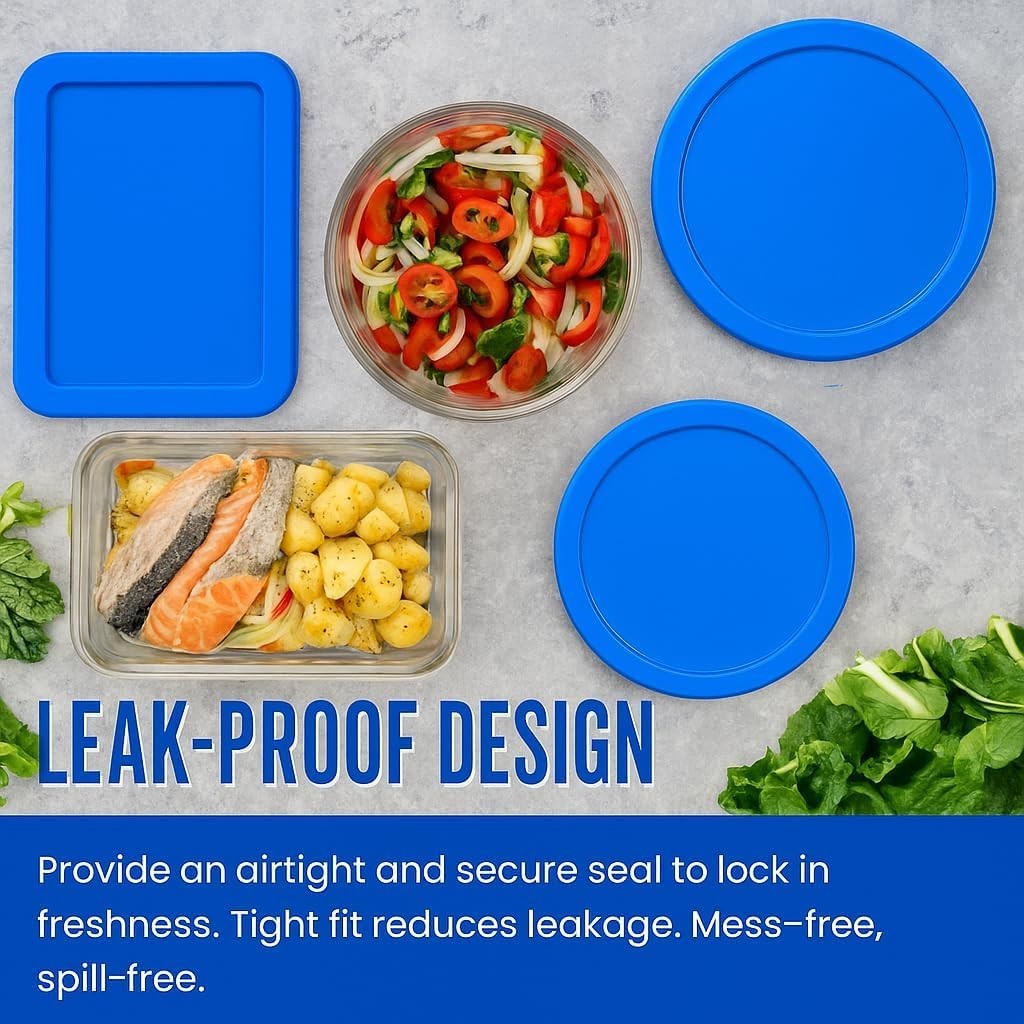 Replacement Lids for Pyrex Glass Containers Round Rectangle 1 2 4 7 3 6 CUP 9pcs