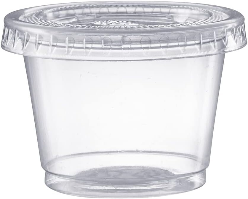 4 oz Plastic Clear Disposable Portion Cups with Lids for Sauce Cup BPA Free