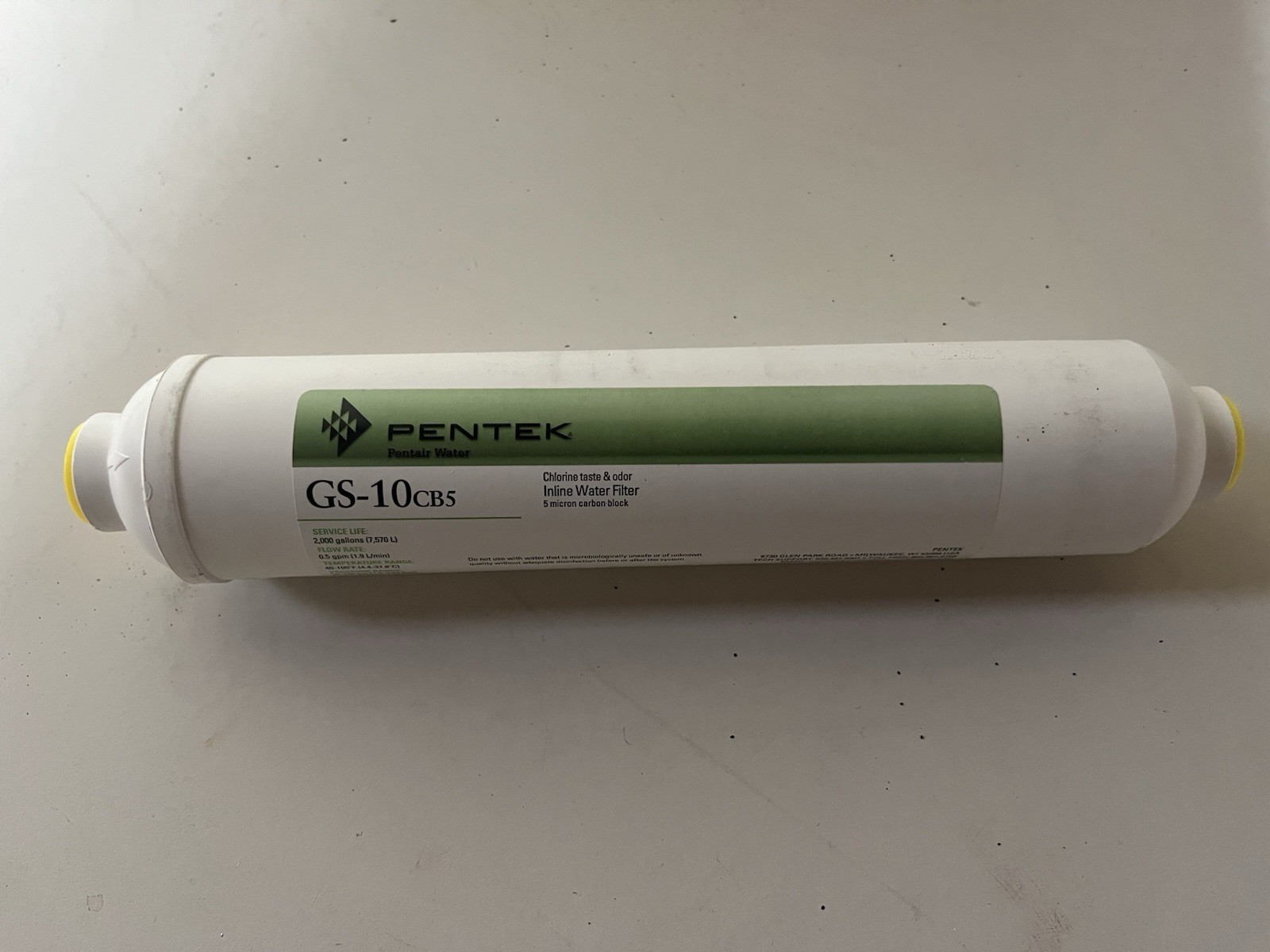 Lot Of 4 !!! Pentek GS-10CB5 Chlorine Taste and Odor Inline Water Filter