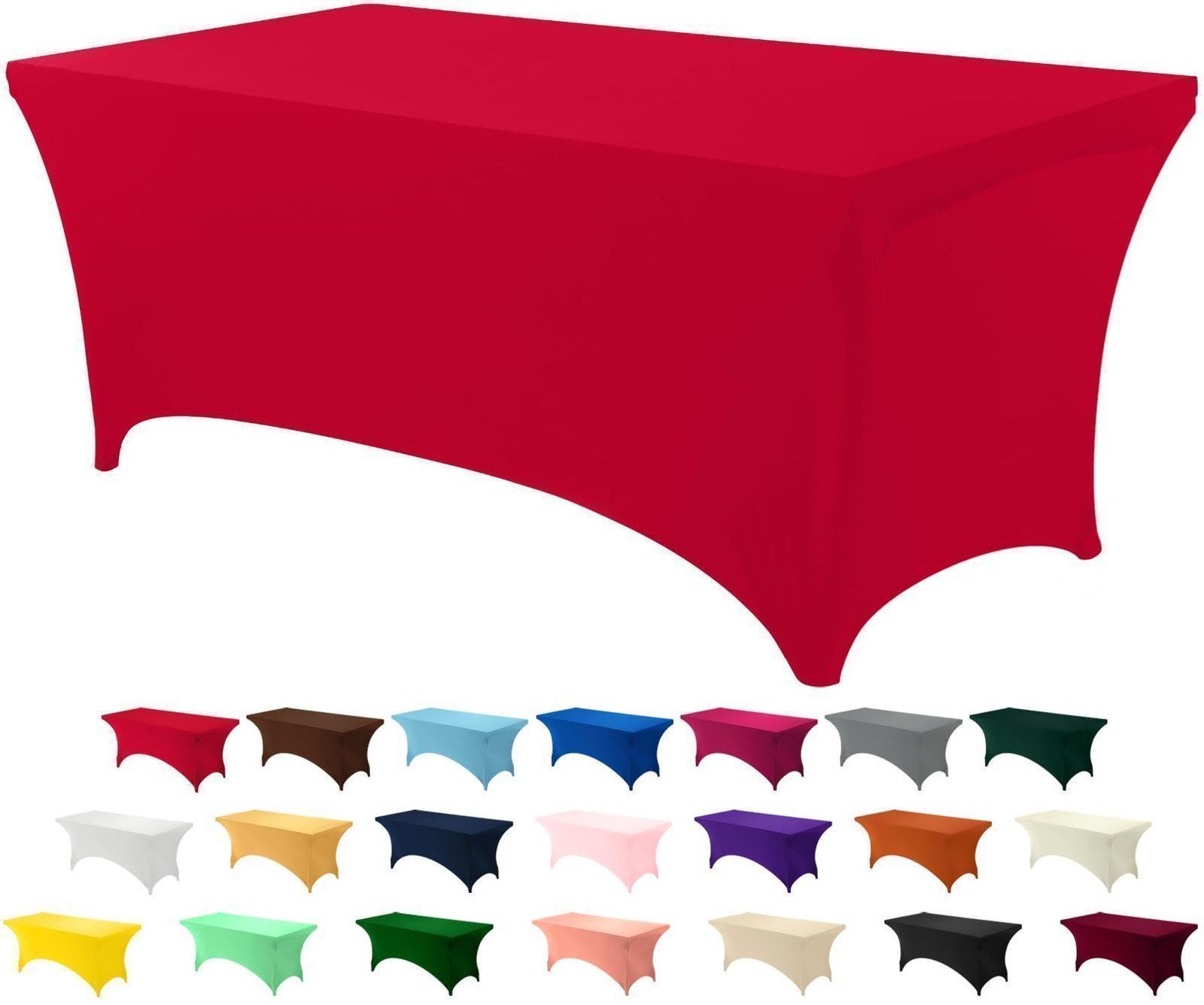 Utopia Kitchen Spandex Tablecloth 10 Pack [6FT, Red] Tight, Fitted, Washable…