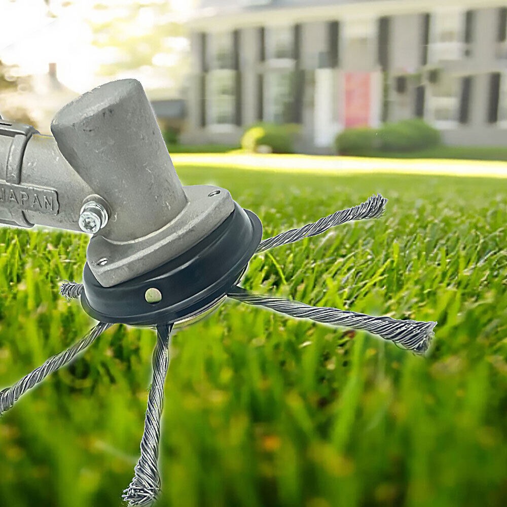 2pcs Steel Wire Grass Trimmer Head Tool Kit Lawn Mower Weeding Head Brush Cutter