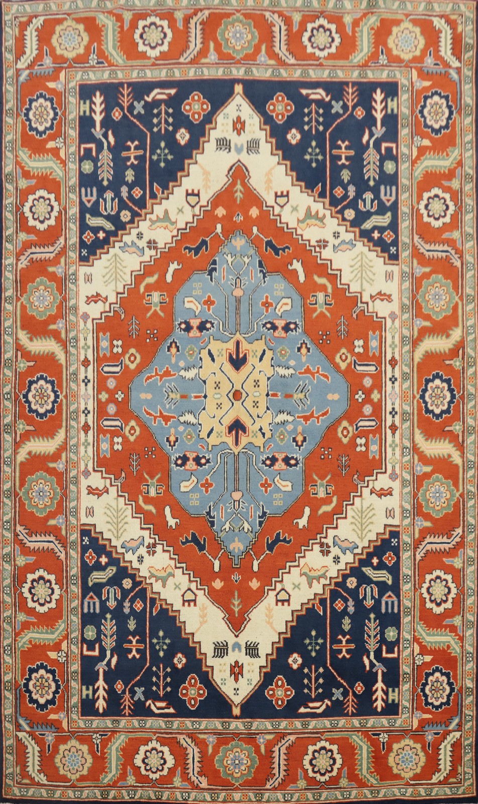 Oriental Area Rug 6×9 Vegetable Dye Geometric Hand-knotted Wool for Any Room